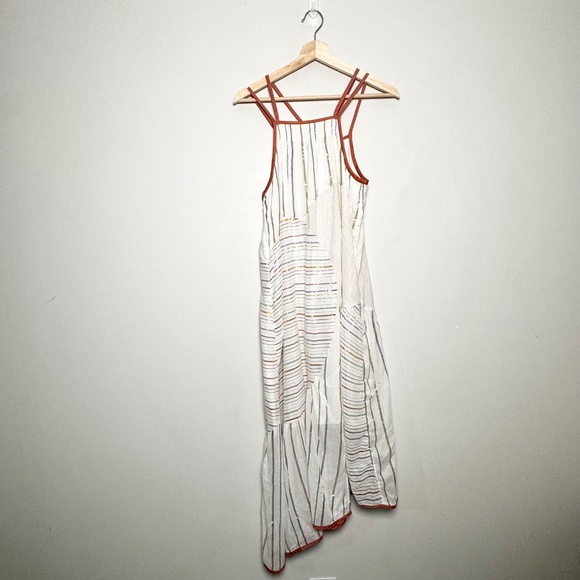 Anthropologie Akemi + Kin Sleeveless Asymmetrical Lined Cotton Maxi Dress Sz XS - Picture 2 of 12